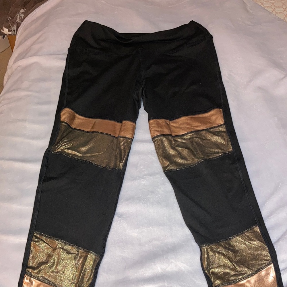 Black and gold yoga/ workout leggings